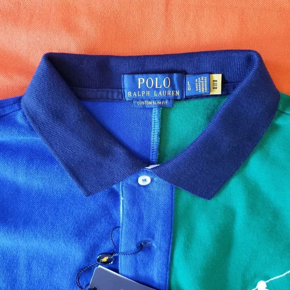 Polo Ralph Lauren Men’s Multi Color Slim Fit Big Pony Mesh Polo Shirt Size Large - Picture 10 of 12